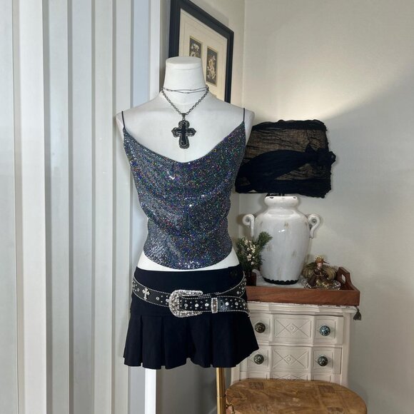 Y2k Jacaranda Sequin Club Top - Picture 1 of 5